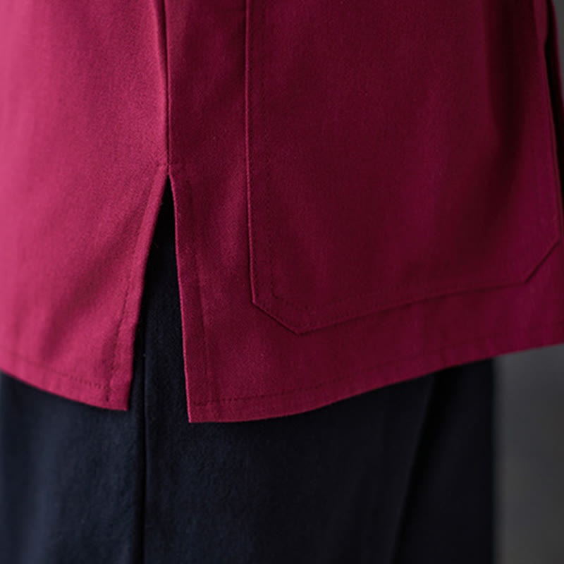 Buddha Stones Damesblouse met Lange mouw en kikkerknopen, geschikt voor meditatie - image 13