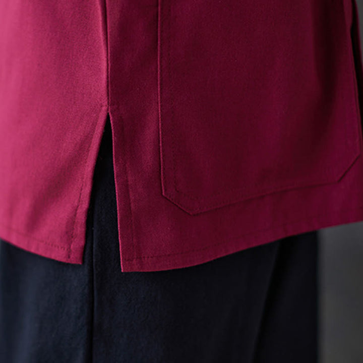 Buddha Stones Damesblouse met Lange mouw en kikkerknopen, geschikt voor meditatie - image 13