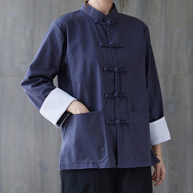 Buddha Stones Damesblouse met Lange mouw en kikkerknopen, geschikt voor meditatie - image 16