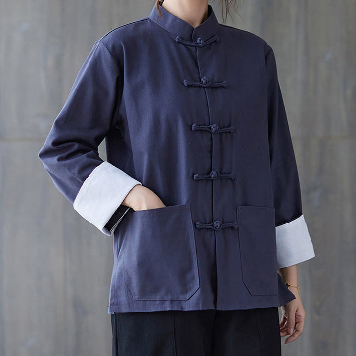 Buddha Stones Damesblouse met Lange mouw en kikkerknopen, geschikt voor meditatie - image 16