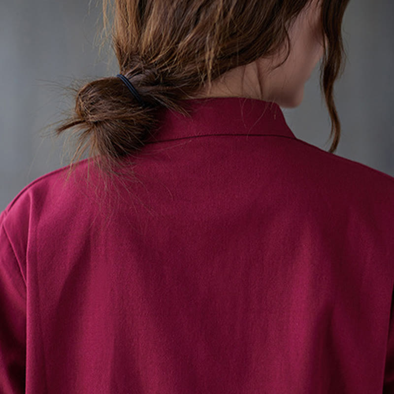 Buddha Stones Damesblouse met Lange mouw en kikkerknopen, geschikt voor meditatie - image 11