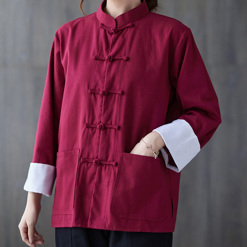 Buddha Stones Damesblouse met Lange mouw en kikkerknopen, geschikt voor meditatie - image 9