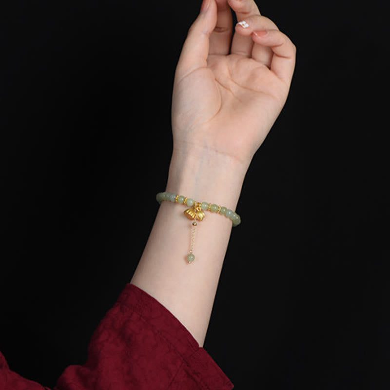 Buddha Stones Natuurlijke Hetian jade lotus Armband - image 3