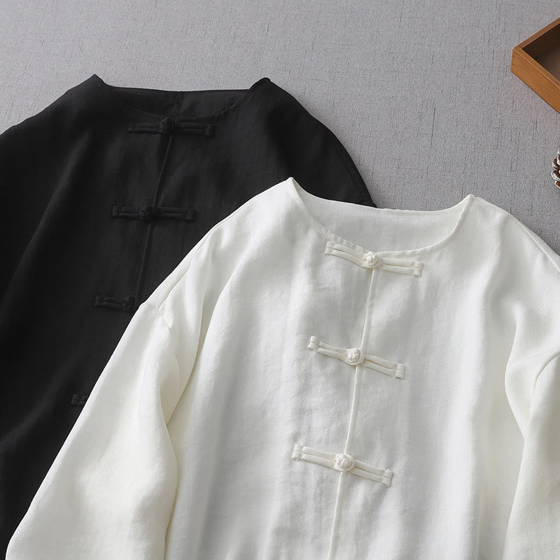 Damesoverhemd met Lange mouw en knoopsluiting in effen kleur met Buddha Stones - image 10