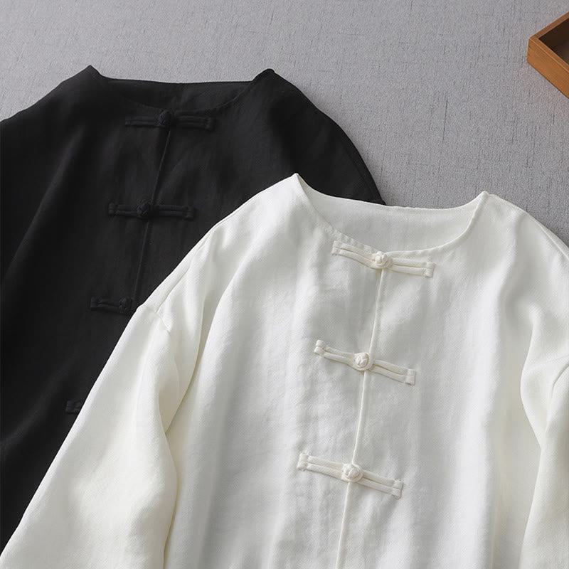 Damesoverhemd met Lange mouw en knoopsluiting in effen kleur met Buddha Stones - image 9
