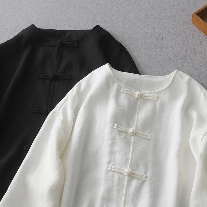 Damesoverhemd met Lange mouw en knoopsluiting in effen kleur met Buddha Stones - image 9