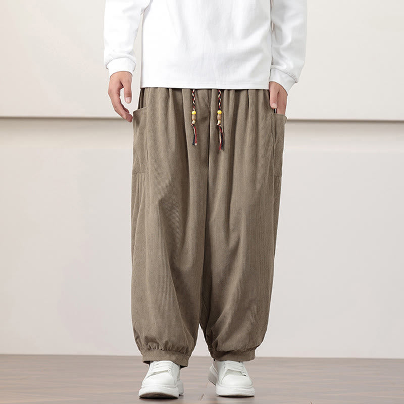 Buddha Stones Effen corduroy heren harembroek met Zakken - image 22