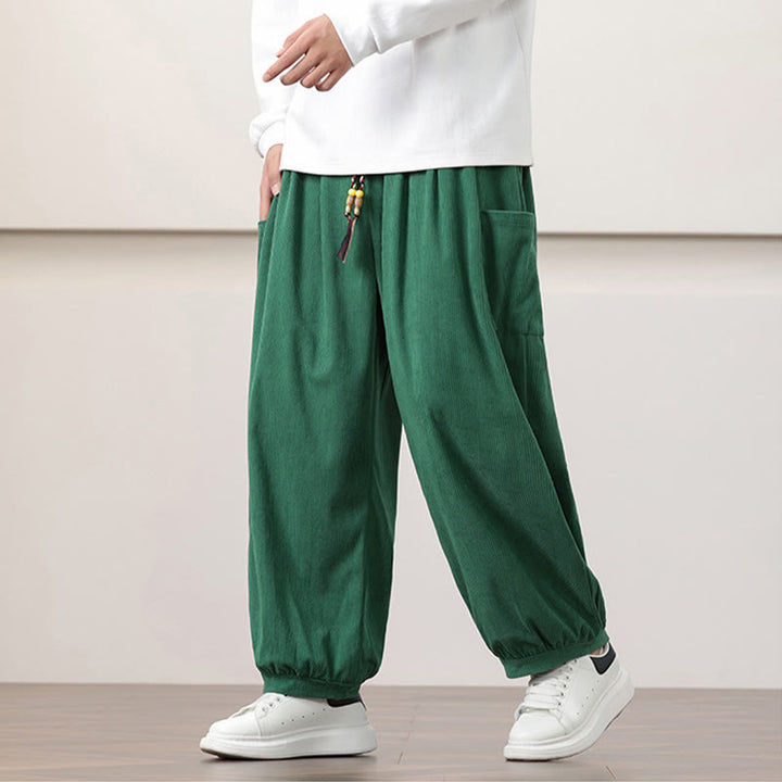 Buddha Stones Effen corduroy heren harembroek met Zakken - Zeegroen - US/UK/AU46, EU56 (5XL) - image 28