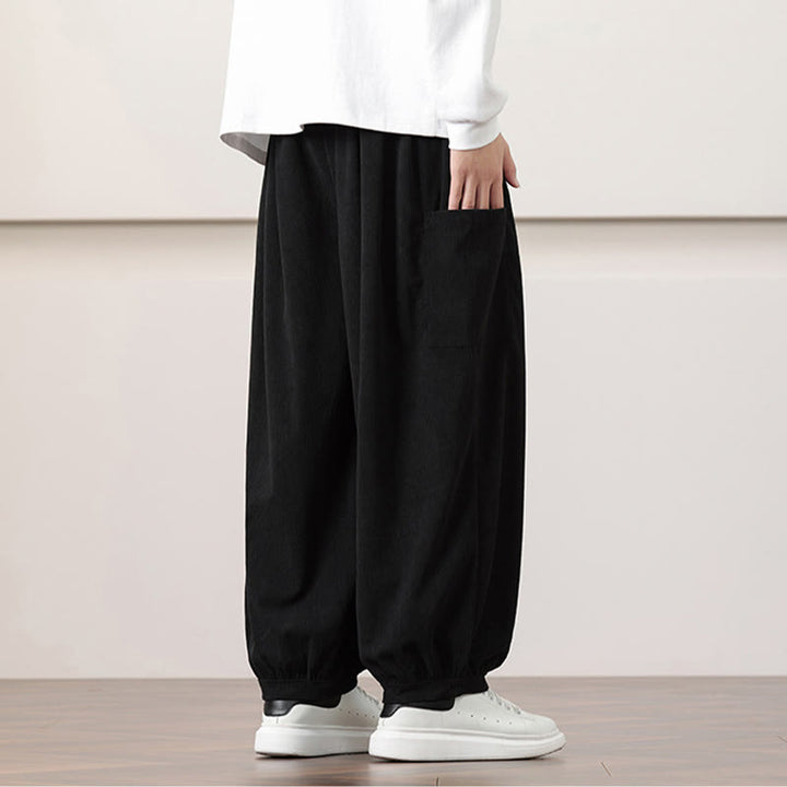Buddha Stones Effen corduroy heren harembroek met Zakken - image 14