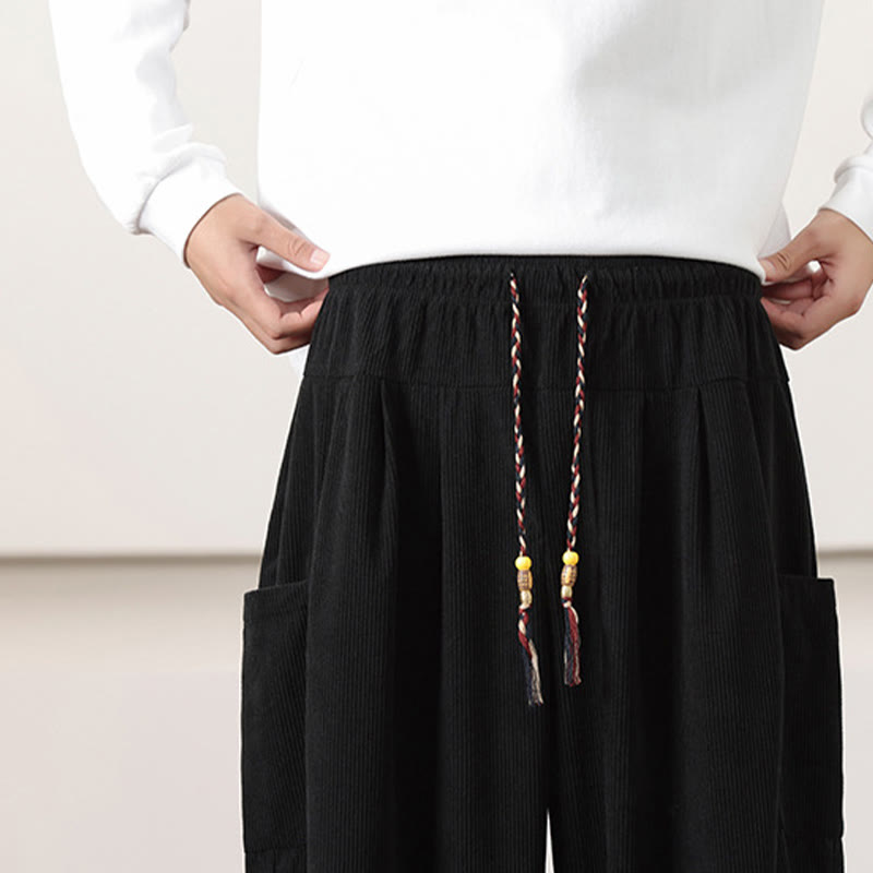 Buddha Stones Effen corduroy heren harembroek met Zakken - image 17