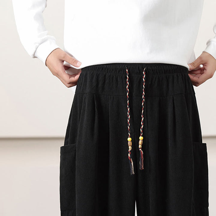 Buddha Stones Effen corduroy heren harembroek met Zakken - image 17
