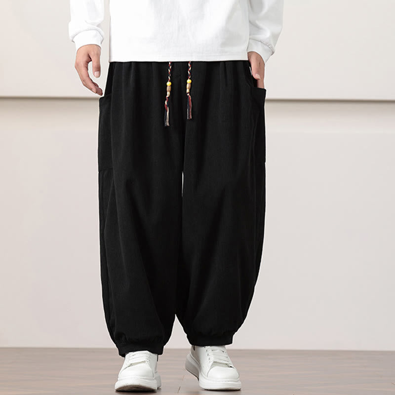 Buddha Stones Effen corduroy heren harembroek met Zakken - image 10