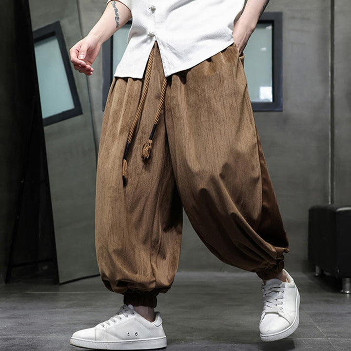 Buddha Stones Effen corduroy thermobroek met Zakken en zakken voor heren - image 10