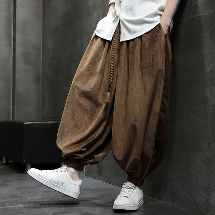 Buddha Stones Effen corduroy thermobroek met Zakken en zakken voor heren - image 3