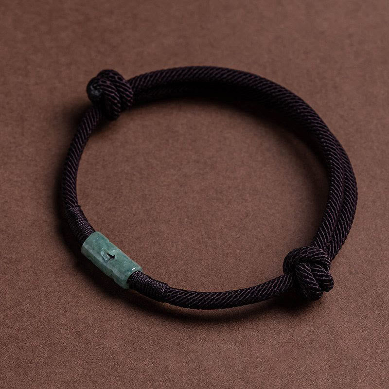 Buddha Stones Armband van jade met touwtje - Bruin (Polsomtrek 14-20 cm) - image 8