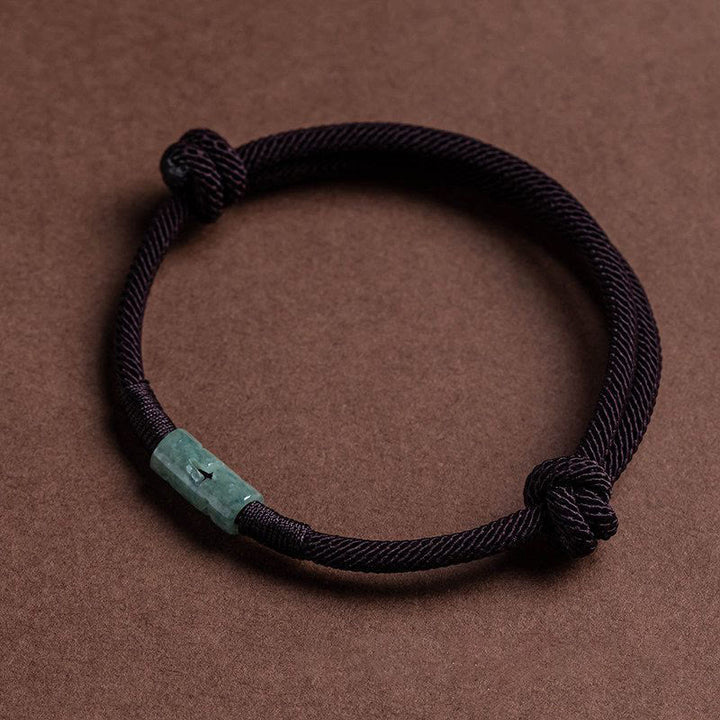 Buddha Stones Armband van jade met touwtje - Bruin (Polsomtrek 14-20 cm) - image 8