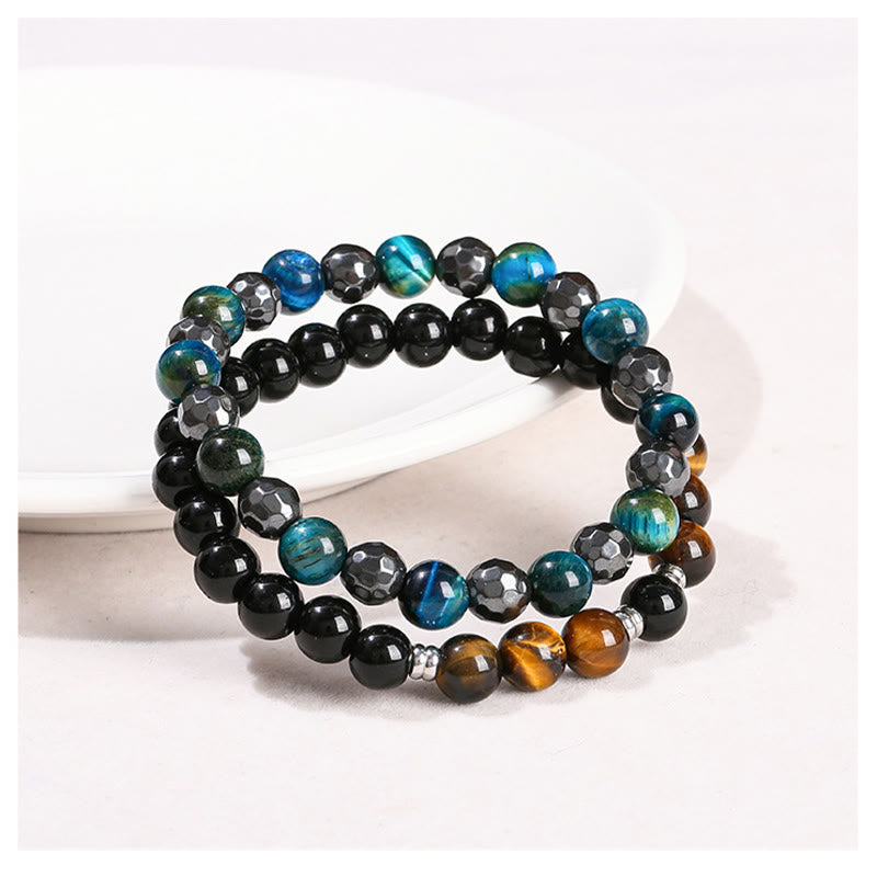 Buddha Stones Set van 2 krachtige Armband van hematiet en blauwe tijgeroog. - image 11