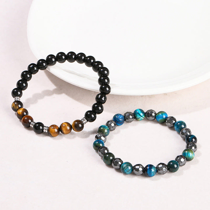 Buddha Stones Set van 2 krachtige Armband van hematiet en blauwe tijgeroog. - image 10