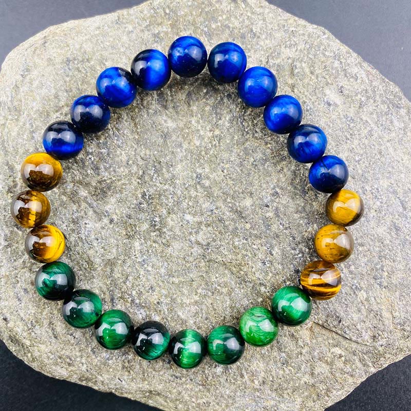 Buddha Stones Blauwe tijgeroog Groene tijgeroog Tijgeroog Armband - image 3
