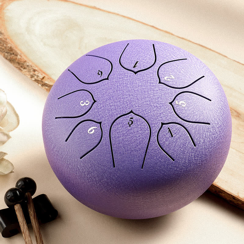 Buddha Stones Stalen tongtrommel, klankgenezing, meditatie, lotuspatroon, drumstel, 8 noten, 15 cm percussie-instrument - Paars - image 0