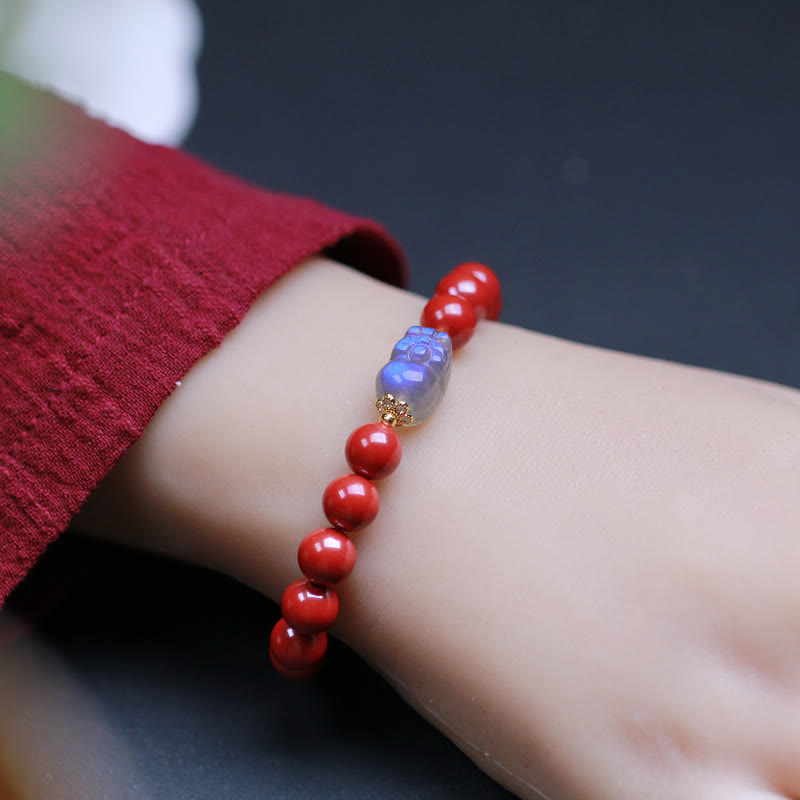 Buddha Stones Cinnaber Maansteen PiXiu Armband - image 4