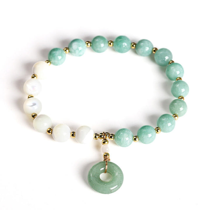 Buddha Stones Jade Trochus Hoefijzer Slak Vrede Gesp Bedeltje Overvloed Armband - image 11
