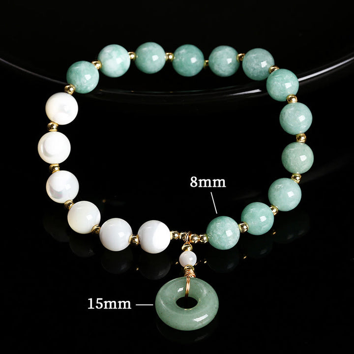 Buddha Stones Jade Trochus Hoefijzer Slak Vrede Gesp Bedeltje Overvloed Armband - image 8