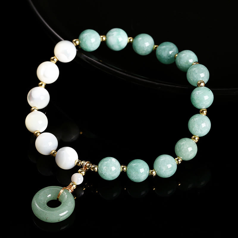 Buddha Stones Jade Trochus Hoefijzer Slak Vrede Gesp Bedeltje Overvloed Armband - image 3