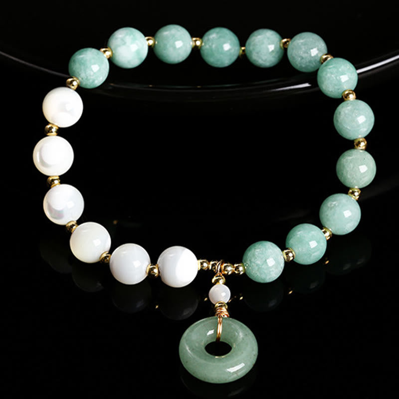 Buddha Stones Jade Trochus Hoefijzer Slak Vrede Gesp Bedeltje Overvloed Armband - image 2