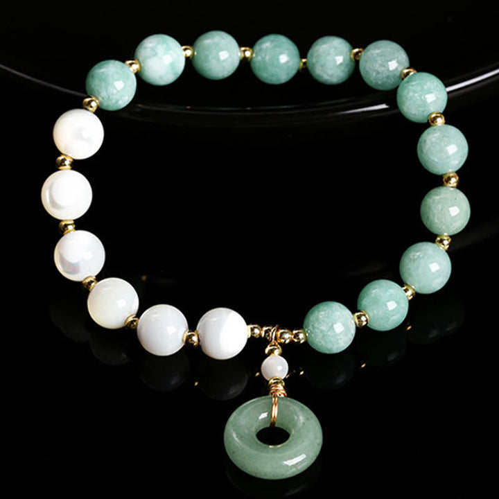 Buddha Stones Jade Trochus Hoefijzer Slak Vrede Gesp Bedeltje Overvloed Armband - image 2