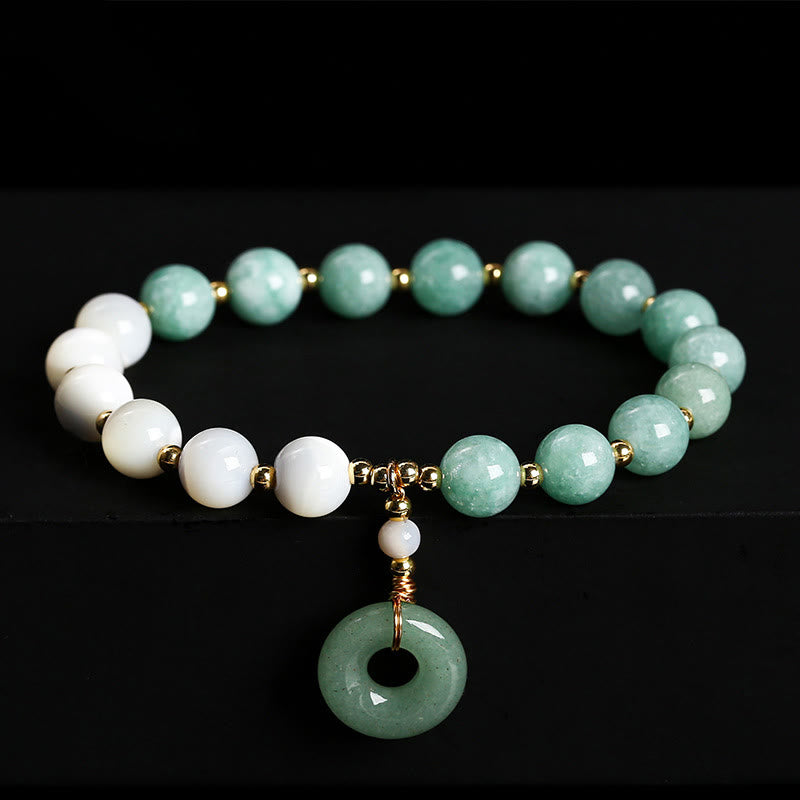 Buddha Stones Jade Trochus Hoefijzer Slak Vrede Gesp Bedeltje Overvloed Armband - Jade (Polsomtrek: 14-16 cm) - image 0