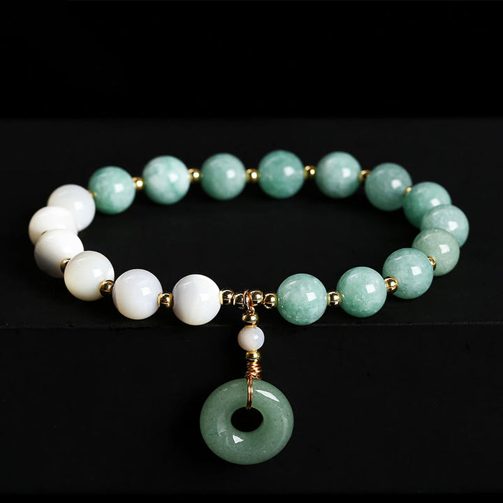 Buddha Stones Jade Trochus Hoefijzer Slak Vrede Gesp Bedeltje Overvloed Armband - Jade (Polsomtrek: 14-16 cm) - image 0
