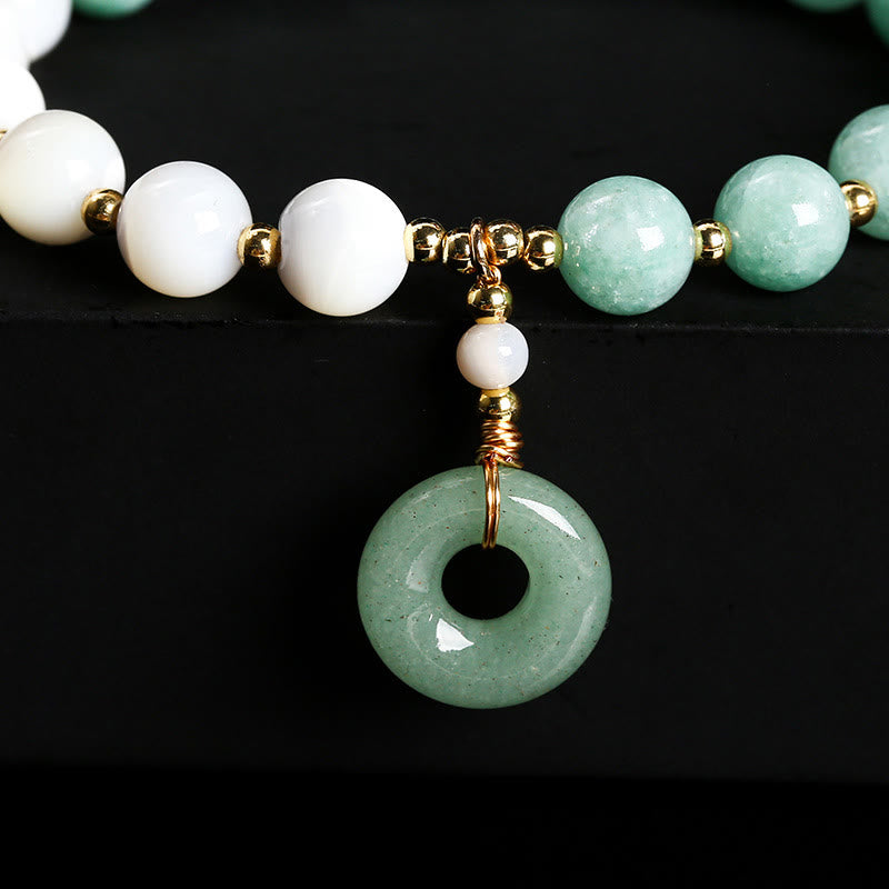 Buddha Stones Jade Trochus Hoefijzer Slak Vrede Gesp Bedeltje Overvloed Armband - image 9