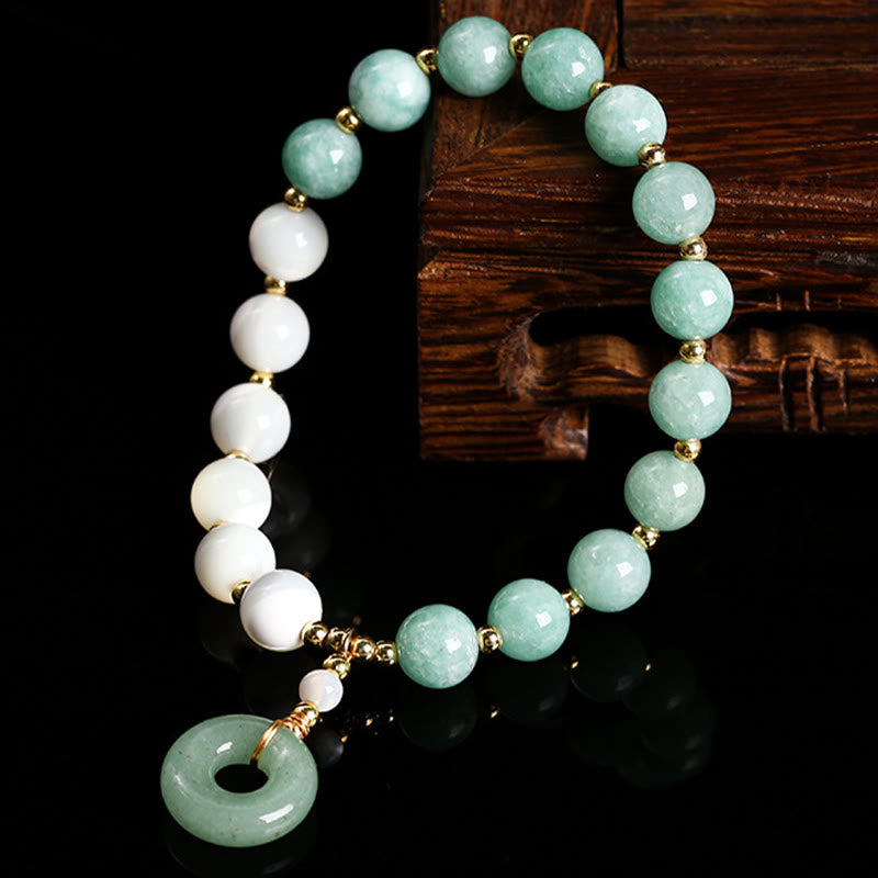 Buddha Stones Jade Trochus Hoefijzer Slak Vrede Gesp Bedeltje Overvloed Armband - image 7