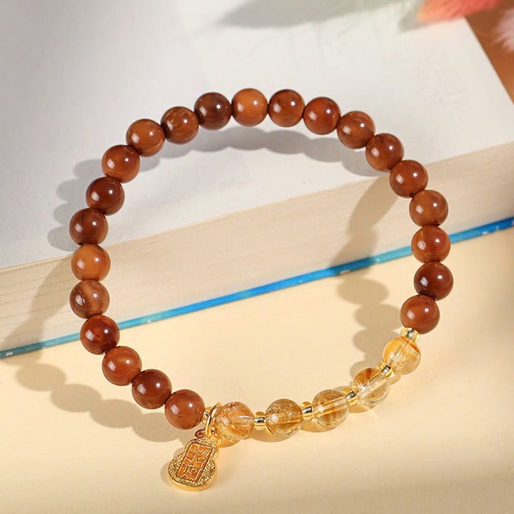 Buddha Stones Groene Phantom Citrien Rutielkwarts Super Seven Kristallen Zelfvertrouwen Armband - Citrien Kuka-zaad (Polsomtrek: 14-16 cm) - image 3
