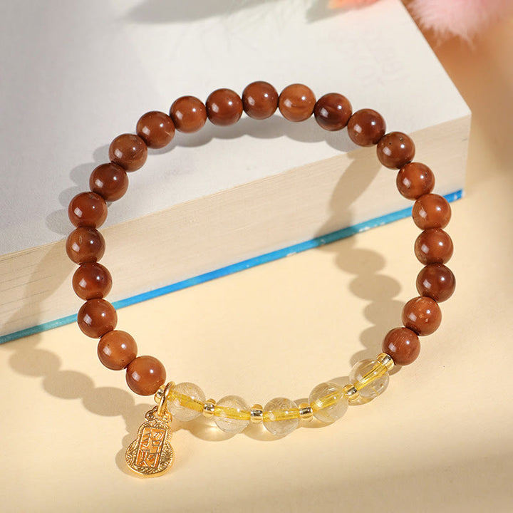 Buddha Stones Groene Phantom Citrien Rutielkwarts Super Seven Kristallen Zelfvertrouwen Armband - Gouden rutielkwarts Kuka-zaad (Polsomtrek: 14-16 cm) - image 5