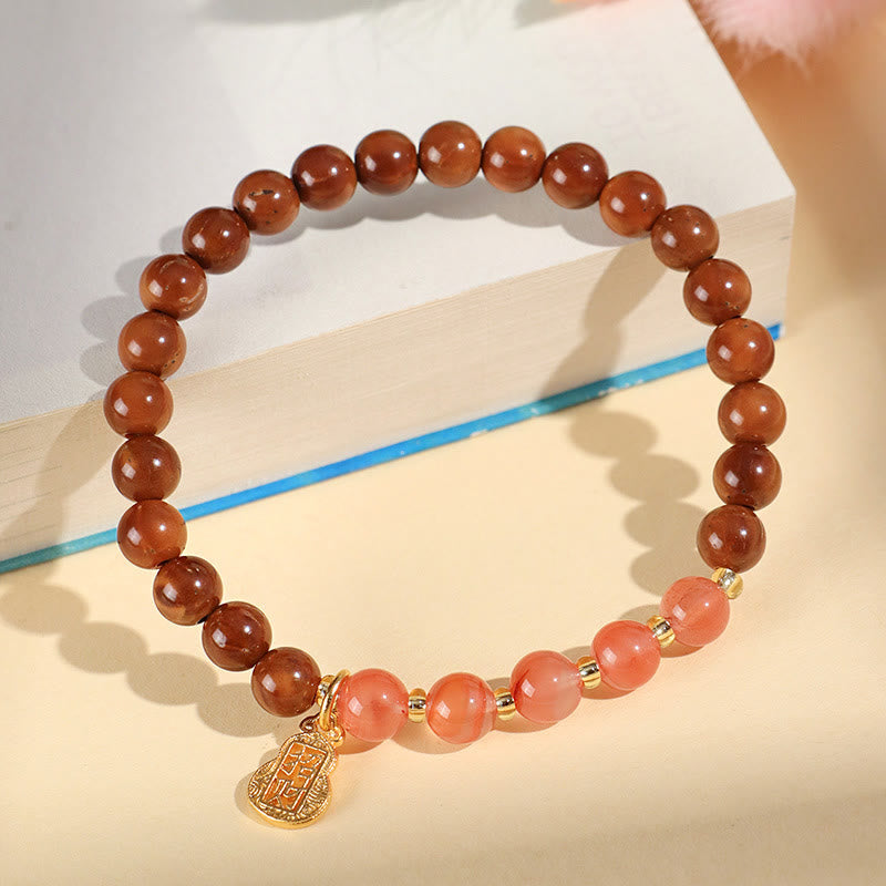 Buddha Stones Groene Phantom Citrien Rutielkwarts Super Seven Kristallen Zelfvertrouwen Armband - Zuid-rode agaat Kuka-zaad (Polsomtrek: 14-16 cm) - image 16