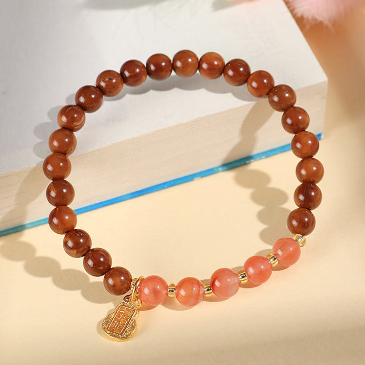 Buddha Stones Groene Phantom Citrien Rutielkwarts Super Seven Kristallen Zelfvertrouwen Armband - Zuid-rode agaat Kuka-zaad (Polsomtrek: 14-16 cm) - image 16