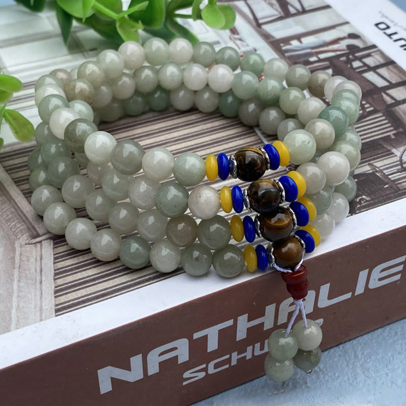 Buddha Stones 108 Mala kralen van natuurlijke Shetai jade, geluks- en Armband - Shetai-jade (Polsomtrek: 14-16 cm) - image 0