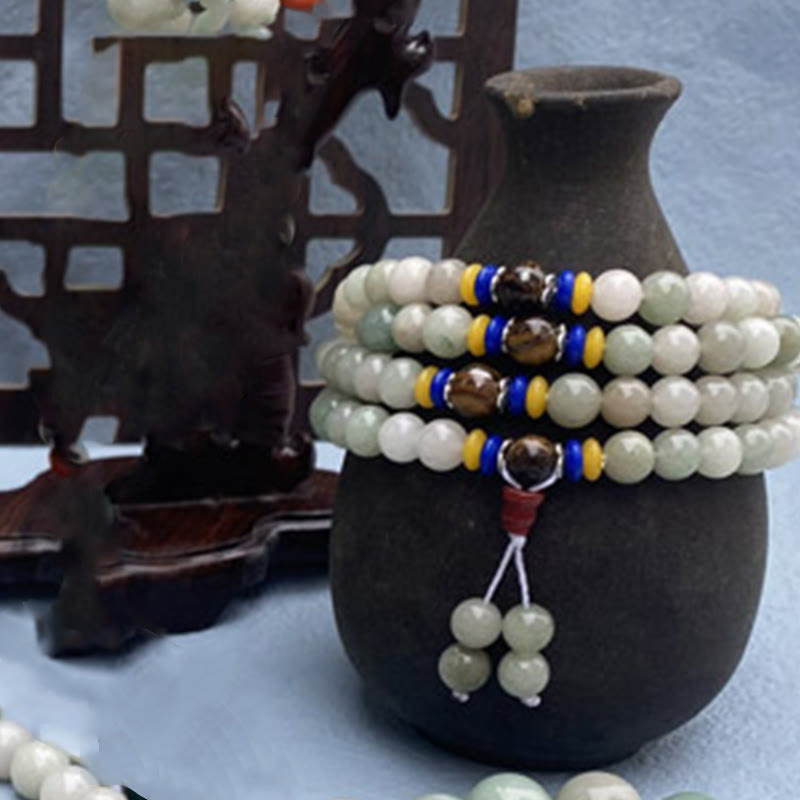 Buddha Stones 108 Mala kralen van natuurlijke Shetai jade, geluks- en Armband - image 1