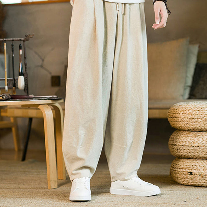 Harembroek met Zakken en zakken, effen kleur, met Buddha Stones. - Beige - US/UK/AU46, EU56 (5XL) - image 24