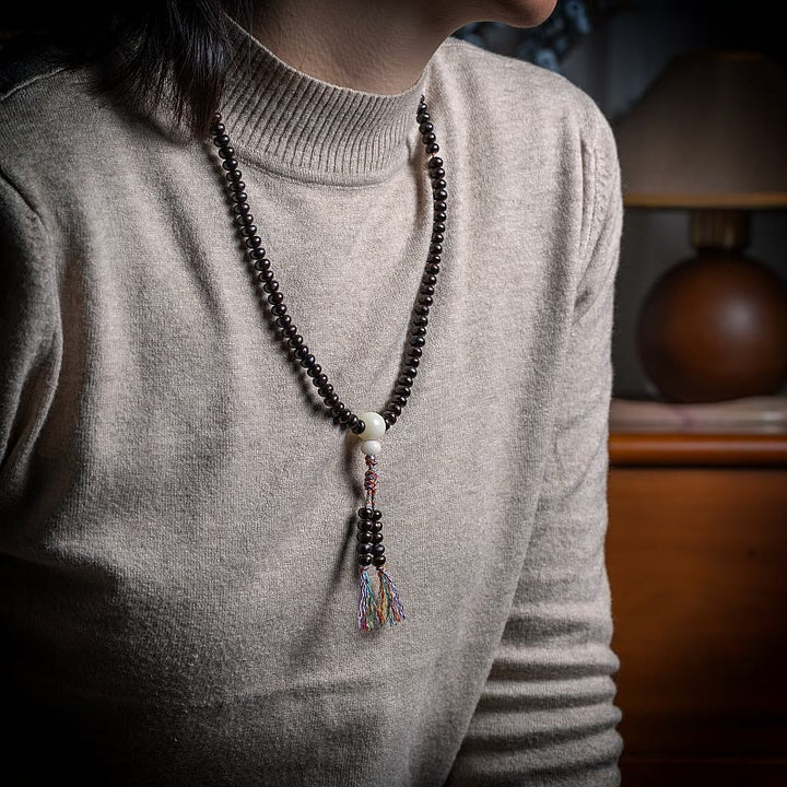 Buddha Stones 108 Mala kralen, kom, Bodhizaad, gekleurd touw, Armband - image 2