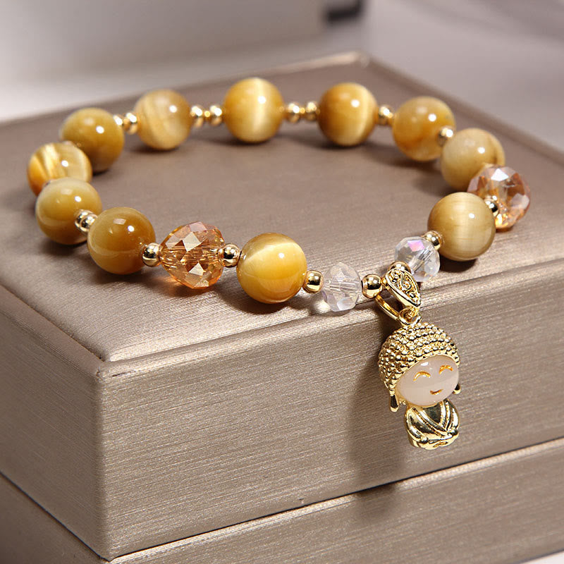 Buddha Stones Gele tijgeroog meditatie Boeddha Armband - image 1