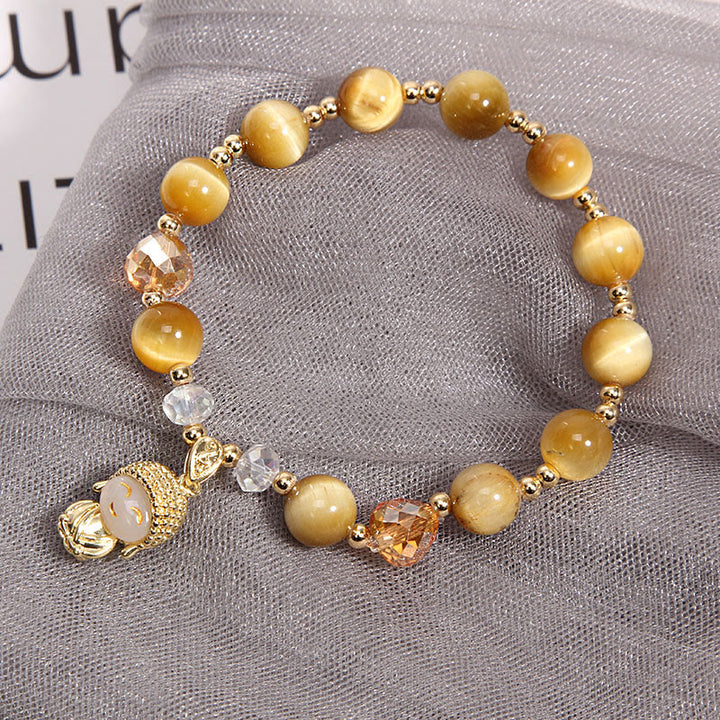 Buddha Stones Gele tijgeroog meditatie Boeddha Armband - image 3