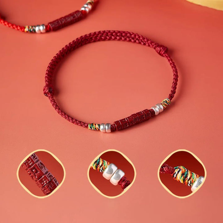 Buddha Stones Armband van 925 sterling zilver met de Om Mani Padme Hum Cinnabar Blessing" (kind/volwassene). - image 2