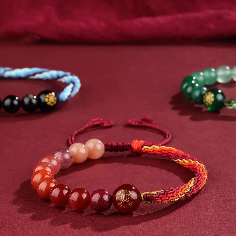 Buddha Stones Vijf Elementen Diverse Kristal Agaat Rijkdom Reïncarnatie Knoop Armband - image 0
