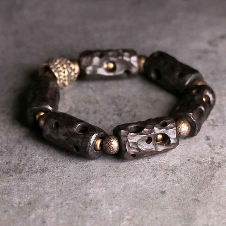 Buddha Stones Ebbenhouten Armband van koper en messing - image 8