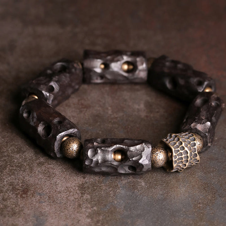 Buddha Stones Ebbenhouten Armband van koper en messing - image 1