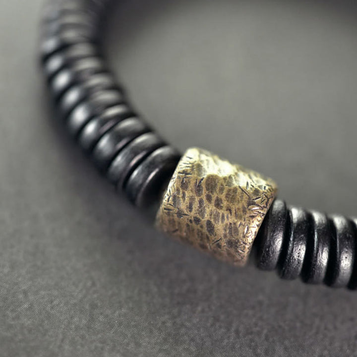 Buddha Stones Ebbenhouten Armband van koper en messing - image 2
