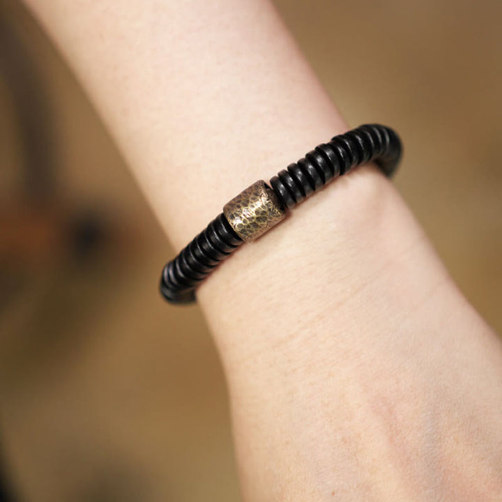 Buddha Stones Ebbenhouten Armband van koper en messing - image 9